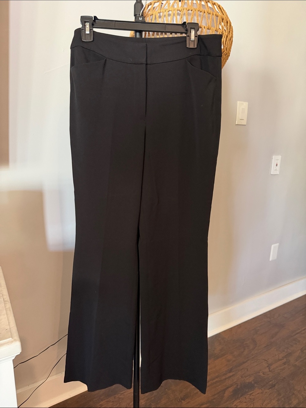 White House Black Market Black Wide-Leg Dress Pants